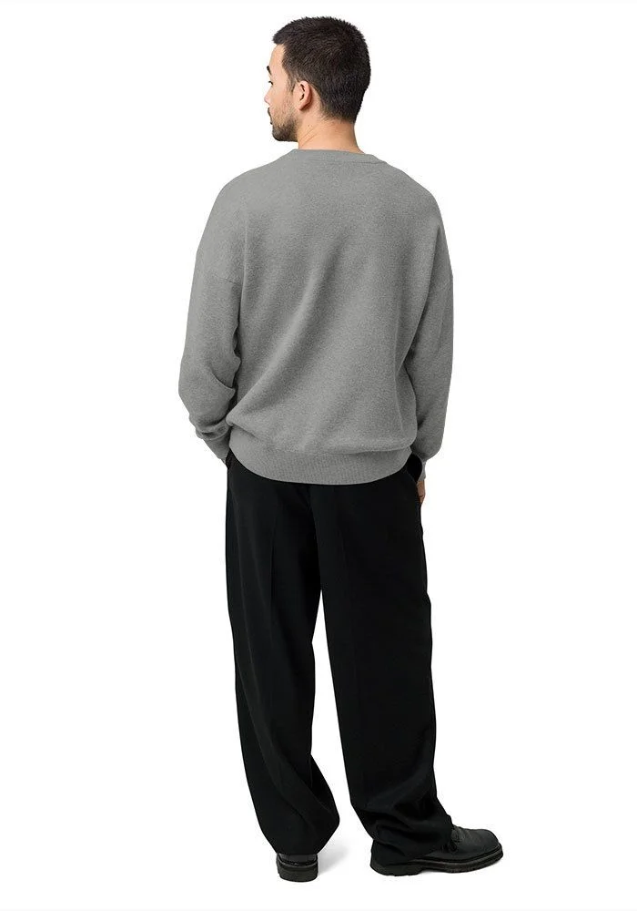 Unisex Relaxed Fit Knitted Crew Neck Sweater