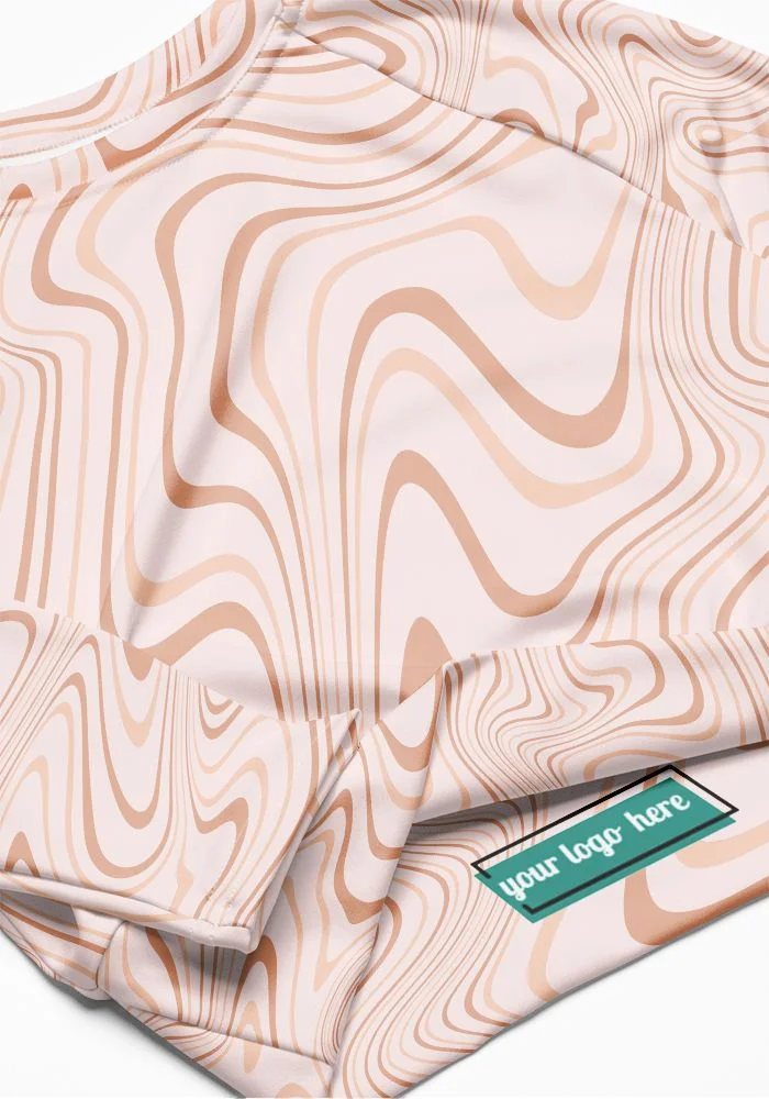 All-Over Print Recycled Long Sleeve Crop Top