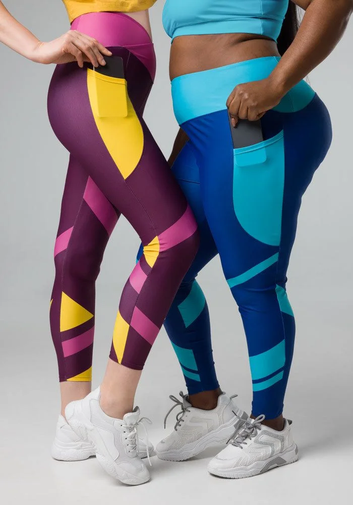 All-Over Print Recycled Crossover Leggings with Pockets