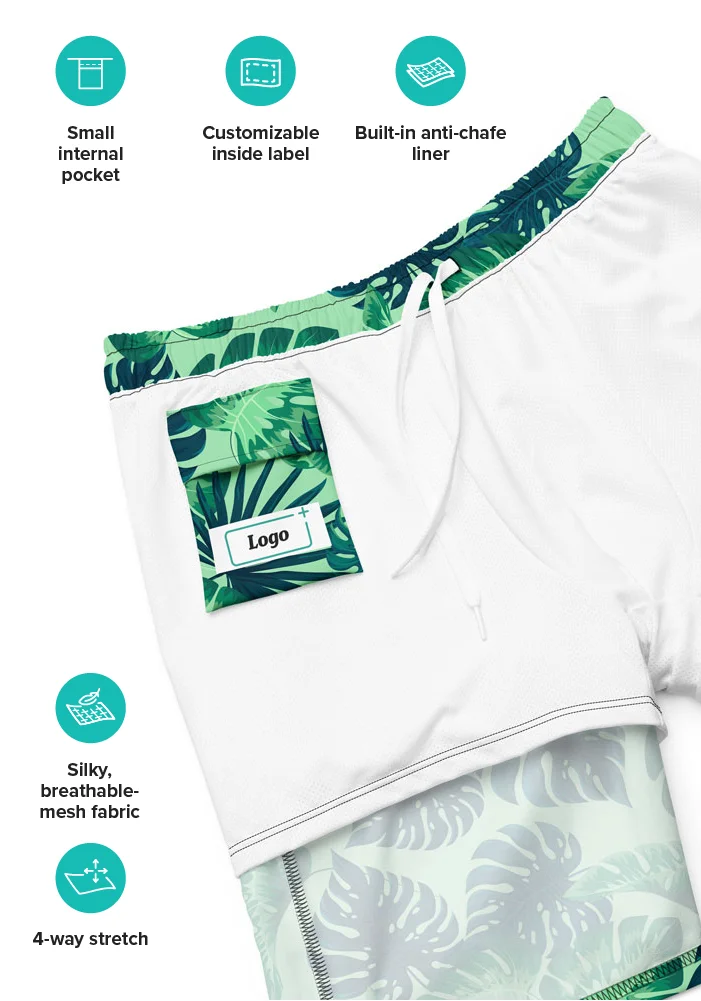 All-Over Print Recycled Swim Trunks