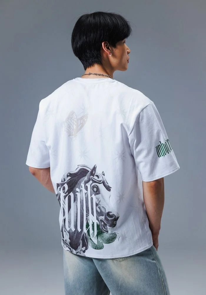 All-Over Print Oversized Cotton T-Shirt