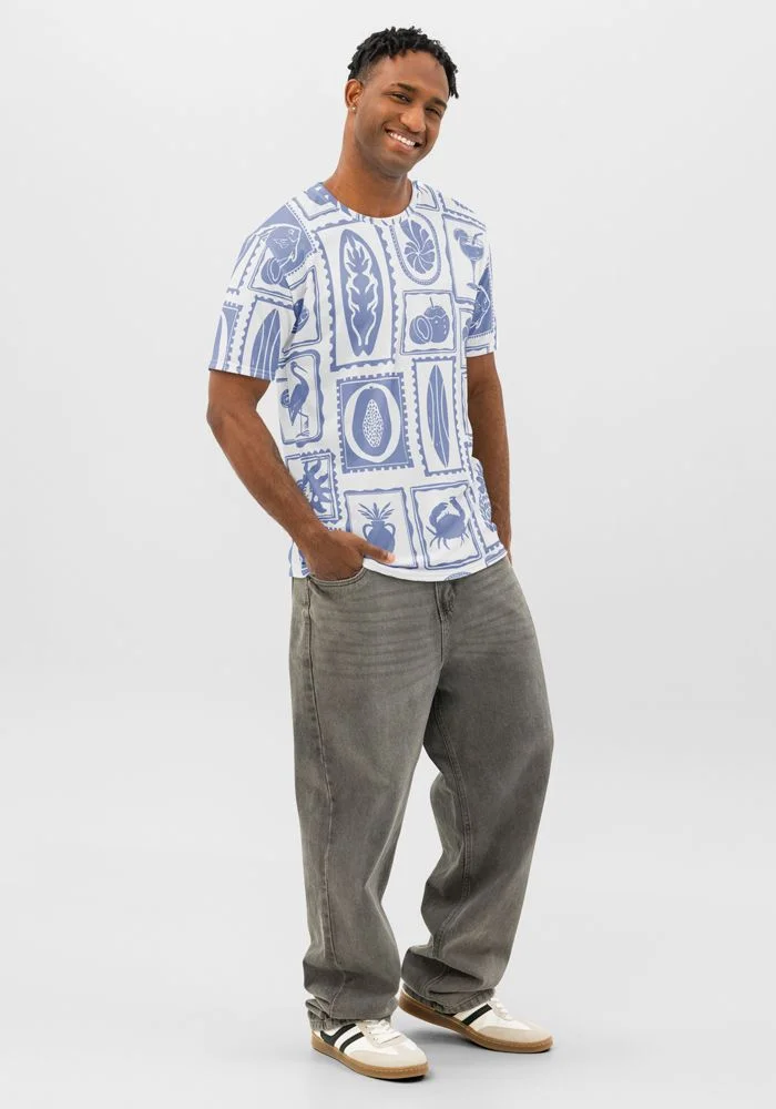 All-Over Print Men’s Cotton Crew Neck T-Shirt