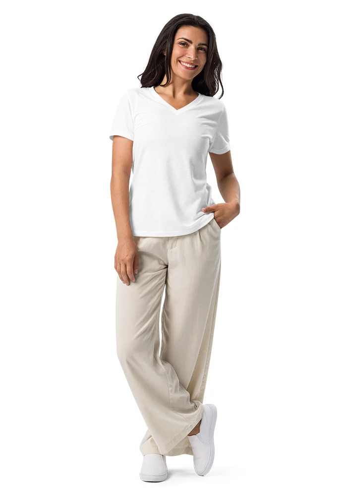 Women's Relaxed V-Neck T-Shirt | Bella Canvas 6405CVC