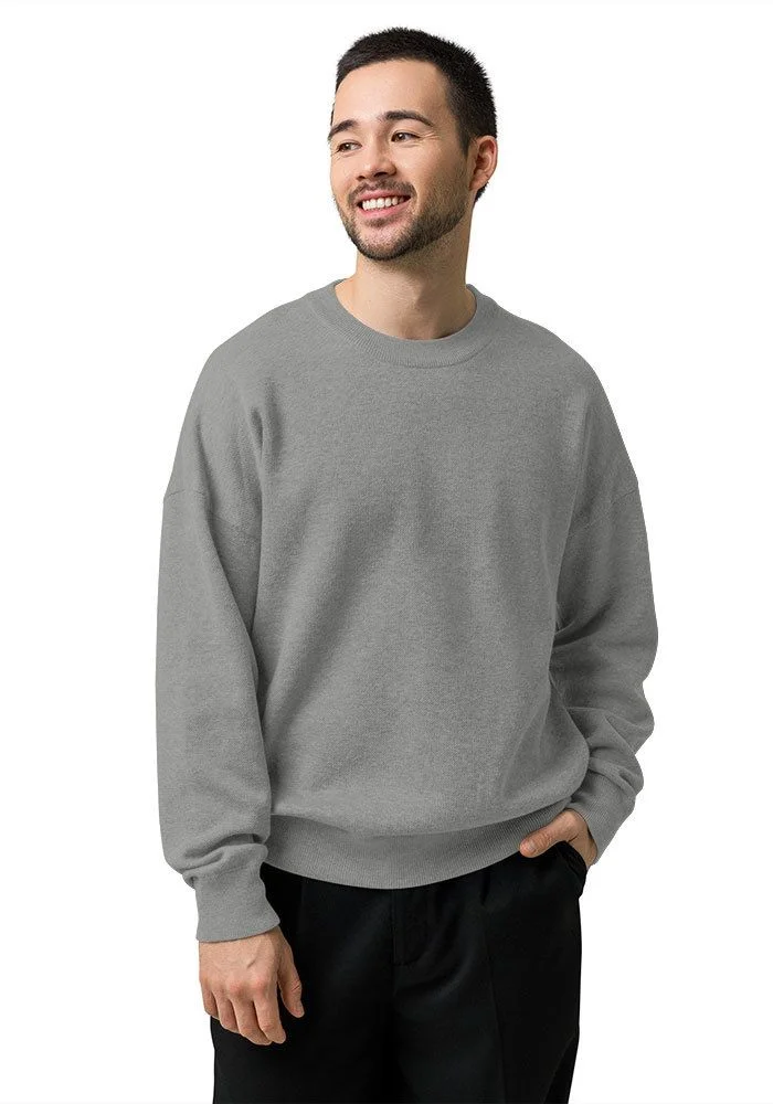 Unisex Relaxed Fit Knitted Crew Neck Sweater